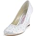 Elegantpark EP2003 Women's Evening Prom Round Toe Satin Rhinestones Wedges Wedding Bridal Shoes