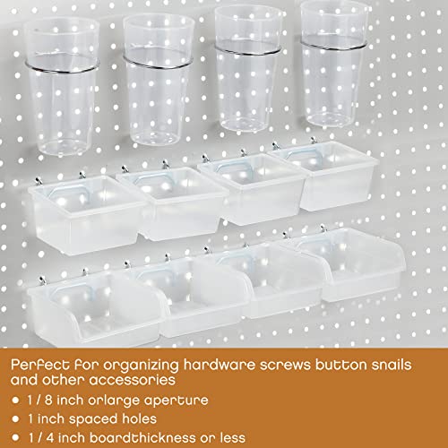 20 Pack Pegboard Cups Pegboard Bins Set, Pegboard Wall Organizer with