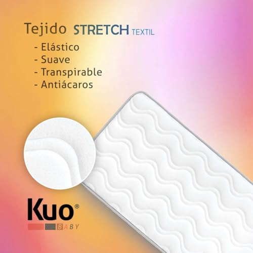 KUO Baby Baloo Plus Mini Cot Mattress | Two-Stage Mattress | Maximum Breathability and Adaptability | 80 x 50 cm | Innogel Shaped Memory Foam | Oeko-Tex Standard 100 Certified