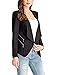 GRAPENT Women's Open Front Draped Asymmetric Side Zip Business Blazer Jacket