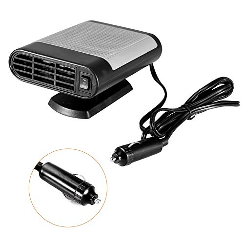 Automotive Glass Defogger, Car 12V Portable Electric Window Glass Heater Heating Dryer Windshield Fan Defroster Demister (Grey)