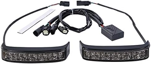 Huili Jphome ブラック サドルバッグ Led ブレーキライト ランプ 車幅灯 ハーレー ツーリング モデル 14 対応 スモークレンズ