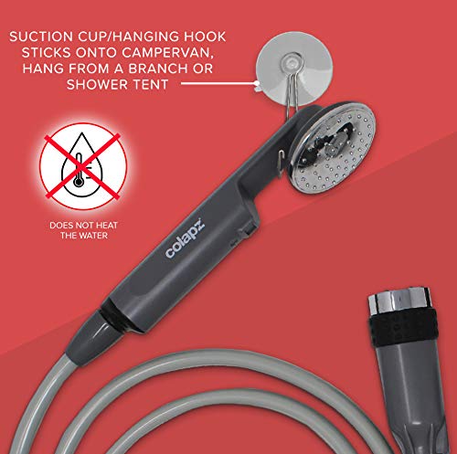 Colapz Oplaadbare campingdouche, draagbare douche voor honden, Jet Wash voor fietsen, 1 douchekop, 1 straalkop, draagtas… - Image 6