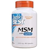 Doctor's Best MSM with OptiMSM, Non-GMO, Gluten Free, Joint Support, 1000 mg, 180 Caps