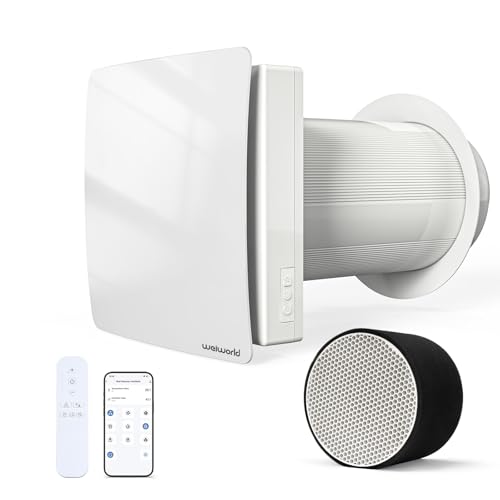 Decentralized VMC 150 mm with Ceramic Heat Recovery, Dual Wall Flow VMC for Single Room, WiFi & Remote Control, Silent EC Motor, 65 s Automatic Cycle