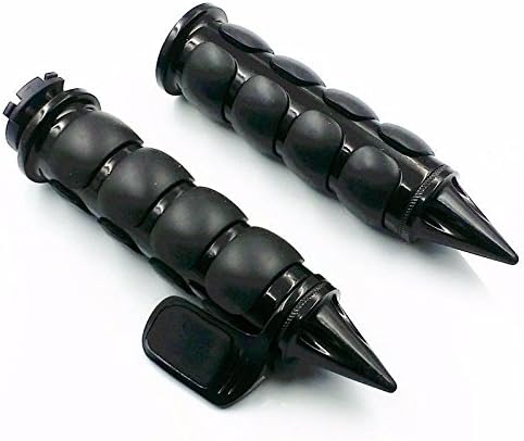 Black 1" 25mm Handlebar Hand Grips With Labor-Saving Tip Handle Motorcycle Cruiser Chopper