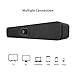 Sound Bar TV Speakers, 2.0 Channel Home Theater Audio with Built-in Subwoofers & Bluetooth for Computers, Tablet, 3.5mm Aux Input for Projector and TV (No Remote, 18-Inch)