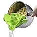 Clip-On Kitchen Food Strainer For Spaghetti, Pasta, and Ground Beef Cheese, Colander and Sieve Snaps on Bowls, Pots and Pans by PrimeSons