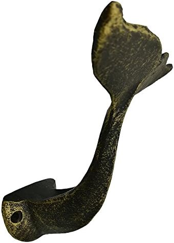 WISHAVE Cast Iron Whale Tail Hook Rustic Art Wall Decorative Hanger for Bags Curtain Coat Hat (Bronze)