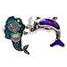 Dolphin and Mermaid Mood Rings for Little Girls and Women 12 PCs - Sea Birthday Party Supplies and Favors for Kids - Color Changing Mood Ring Set - Adjustable Ring Size - Fun Fashion Mood Jewelry