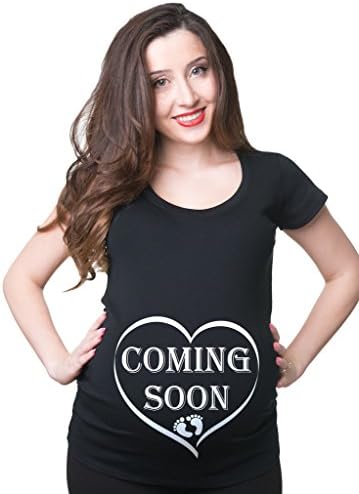 Coming Soon Maternity Pregnancy Shirt Small Black
