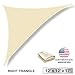 Windscreen4less 12' x 12' x 17' Sun Shade Sail Right Triangle Outdoor Canopy Cover UV Block for Backyard Porch Pergola Deck Garden Patio (Beige)