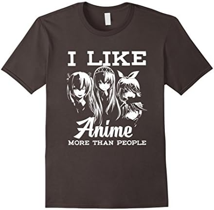 Men's I Like Anime More Than People Anime T-Shirt Large Asphalt