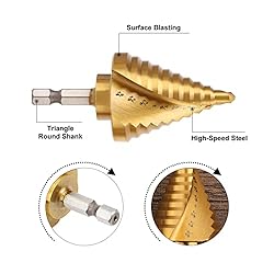 COMOWARE Hex Shank HSS Step Drill Bit with Two