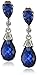 Amazon Collection 10k White Gold Created Blue Sapphire and Diamond-Accent Earrings (0.02 cttw, H-I Color, I2-I3 Clarity)
