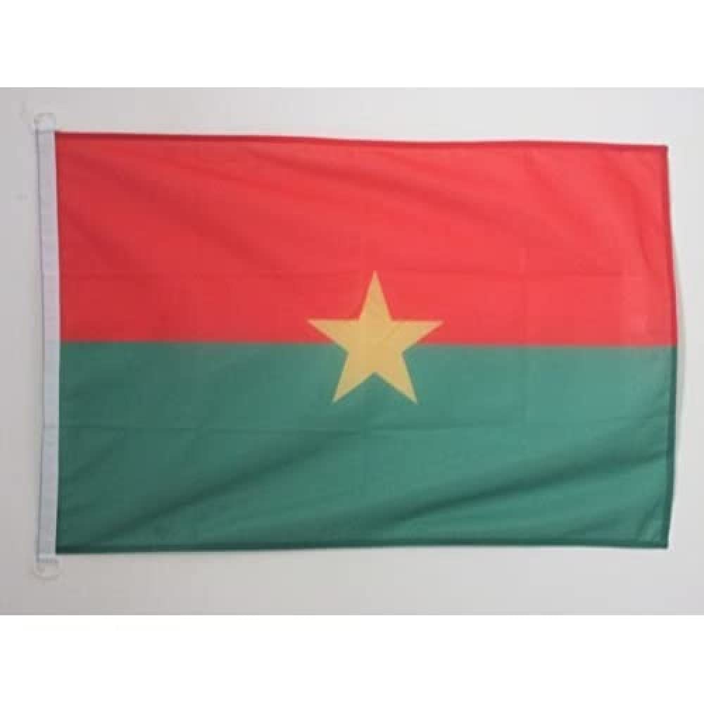 AZ FLAG - Burkina Faso Flag - 2x3 Ft - For Outdoor - Burkinabé Banner Knitted Polyester with Two Plastic Rings - Fade Resistant - Vivid Colors - 2' x 3' Feet - 90x60 Cm