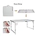 REDCAMP Aluminum Folding Table 4 Foot, Portable and Adjustable White