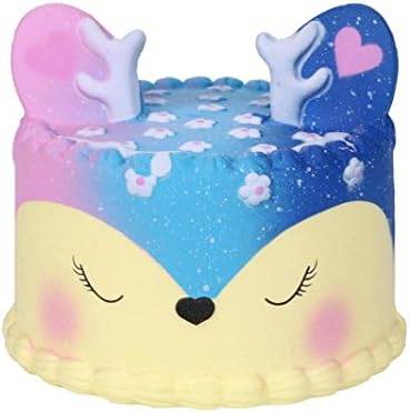 Squishy Slow Rising Kawaii Scented Soft Jumbo Galaxy Deer Cake Squishies Toy Squeeze For Kids and Adults or Stress Relief