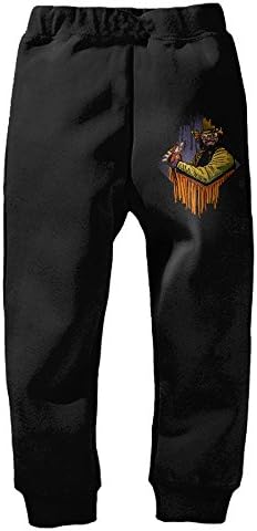5-6 Toddler Macho Man Elastic Athletic Lounge Pants For Boys &amp; Girls Black