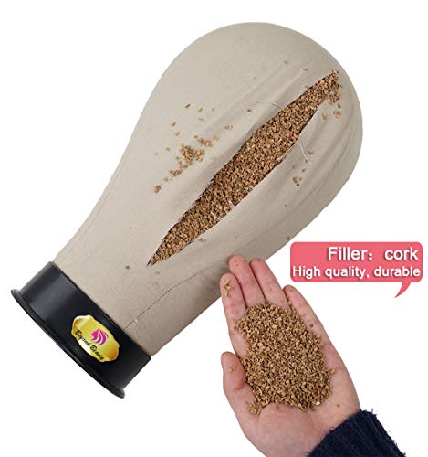 Cork Canvas Block Manikin Head With Stand Canvas Head for Wigs Block Head Mannequin With Mount Hole 21 Inch