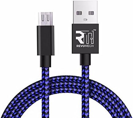 ION Micro USB Charging Cable (Blue/Black) Single 3.3FT High Charging Speed USB 2.0 A Male to Micro Nylon Braided Cords with Aluminum Connectors for Android,Samsung Galaxy Note,Nexus,HTC,LG and more