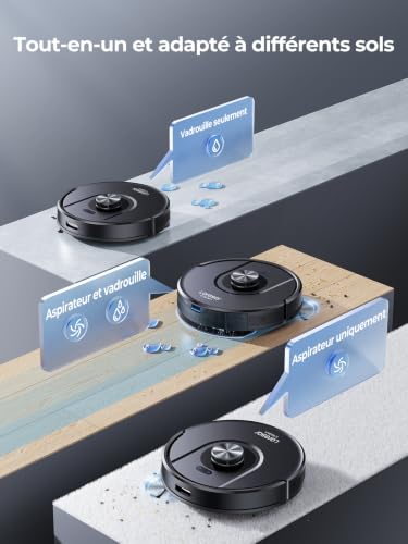 Laresar Clean Robot Vacuum Cleaner, 10000Pa Robot Vacuum Cleaner, LiDAR Navigation, 200 Min Autonomy, Alexa/APP/WiFi Control, Ideal for Pet Hair, Carpets and Hard Floors
