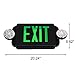 eTopLighting LED Black Exit Sign Emergency Light Combo with Battery Back-Up UL924 ETL Listed, EL2BG-B-1