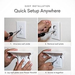 Storage Theory Power Perch Double Wall Outlet Shelf