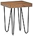 Amazon Brand – Rivet Hairpin Wood and Metal Side End Table, Walnut and Black