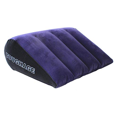 Inflatable Portable Sexy Pillow Lounge Aid Positioning Travel Pillow Triangle Wedge Adult Couple Game Toy Magic Cushion (Blue, A)