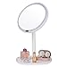 NEWQIBEAUTY Lighted Makeup Mirror Motion Sensor with 30 LED Lights,Rechargeable 360 Degree Rotation Infrared Induction 7X Magnifying Vanity Mirror