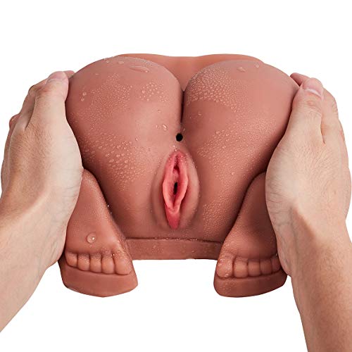 Einkyou 5.07Pounds Lifelike Size Entiity Silicone Live Doll Full Size Women Body Torso - Realistic 3D Men Male Adult Toy with 2 Elastic Channels Realistic Shape Tan
