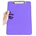 JAM PAPER Plastic Clipboards with Low Profile Metal Clip - Letter Size (9 x 12.5) - Violet Purple - Clip Board Sold Individually