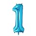 1 Number Balloon Blue Big Number Balloons 40 Inch kit for Happy Birthday Party Decorations Foil Mylar Helium Baby Shower