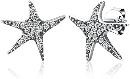 MISP Female Zircon Plant S925 Sterling Silver Fashion Popular Starfish Earrings
