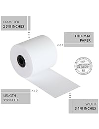 3 1 8" X 230 ', puntos de venta rollos de papel térmico, (Kit incluye 10 rollos y 3 Tarjetas De Limpieza)