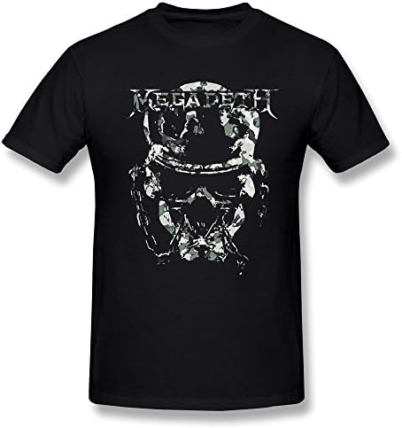 Toomii Men's Megadeth Vic Rattlehead Camouflage Pattern T Shirts Black 3XL
