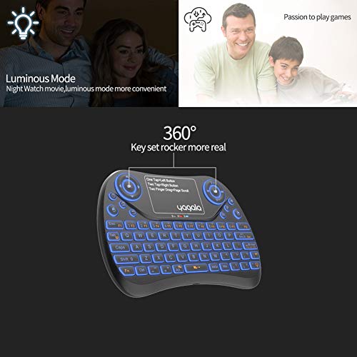 Sidiwen Backlit Mini Wireless Keyboard with Touchpad and Mouse, 2.4GHz