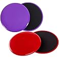 Core Sliders for Working Out Core Sliding Discs Exercise Glider Discs Dual Sided Exercise Discs Fitness Equipment for Women Men Teens Abs and Core Home Travel Exercise Sliders 2 Pack Red and Purple