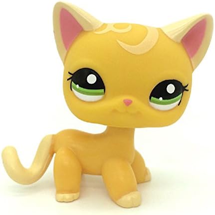 do1n New Littlest Pet Shop Orange Yellow Short Hair Cat Kitty Animal LPS #2194