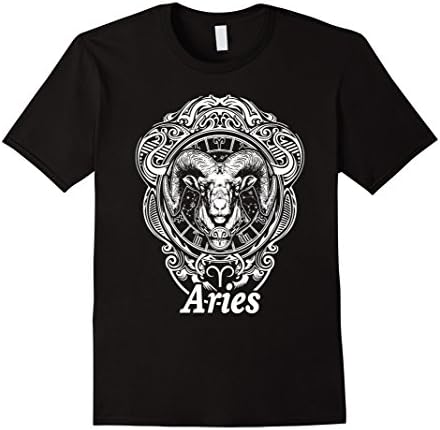 Men's aries astrology zodiac t-shirt 3XL Black