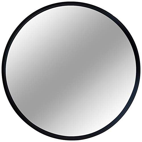 huiyuan Black Round Wall Mirror 24 Inch Large Round Mirror, Rustic