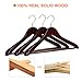 J.S. Hanger Extra Wide Rounded Shoulder Walnut Finish Wooden Coat Hangers with No-slip Bar, 3 Pack