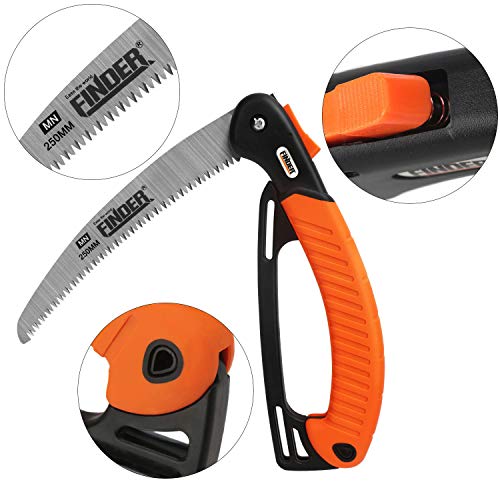 ENPOINT Folding Pruning Saw, Heavy Duty Carbon Steel Folding Hand Saw Portable Band Saw with 9 in Rugged Razor Blade Hacksaw for Fruit Tree Trimming Yard Garden Branches Pruning