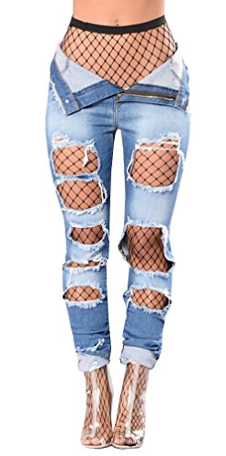 Ermonn women s high waist distressed ripped denim jeans…