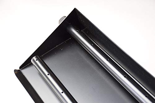 Dreffco 31 inch Powder Coated Steel Fireplace Direct Flame H Burner Pan, Fireplace Gas Burner with 2 Rows of Big Flames!