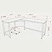 Ulikit Modern L Shaped Computer Desk Corner Gaming Desk Computer Table Workstation Office Wood Top Desk Black 66