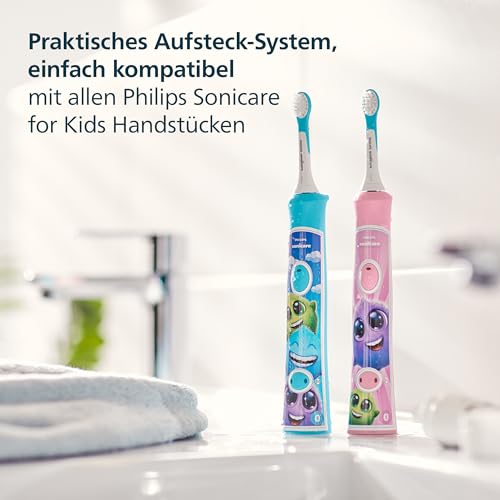 Philips Sonicare For Kids HX6032/90 Original Replacement Brush Heads for Children Aged 3 Years and Above, Pack of 2