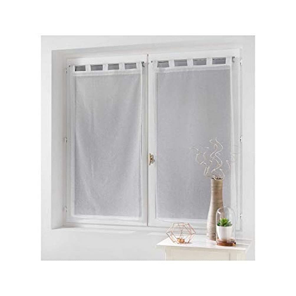 Douceur d'interieur Dalya Pair of Straight Loops Voile Sand Stripes, Polyester, Fuchsia, 160 x 60 cm — image 1