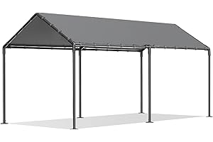 GAILDON Carport Canopy 10×20 Heavy Duty All Weather Metal Car Port Tent Portable for Garage Driveway Auto Truck, Grey